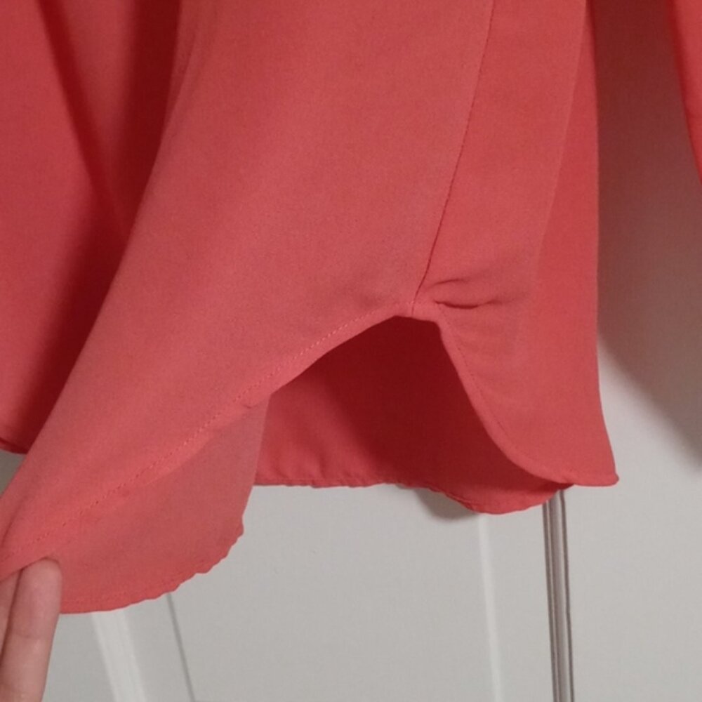 Loft - Coral Tuxedo Style Tunic Top - image 7